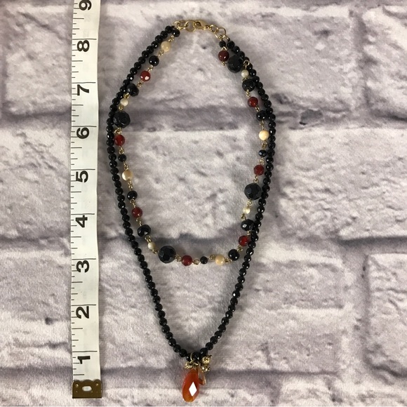 Glass bead double strand pendant necklace LOFT Ann Taylor - Picture 3 of 7